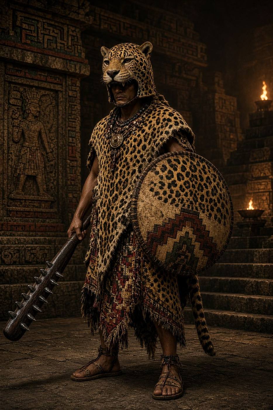Jaguar knight in spotted pelt