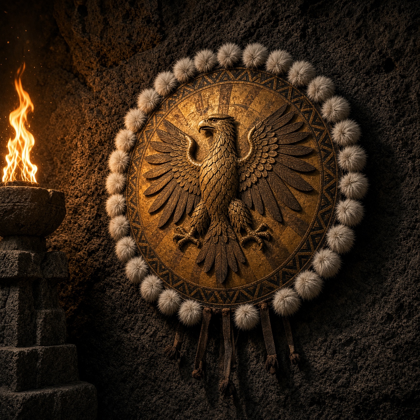 Eagle shield with down-balls