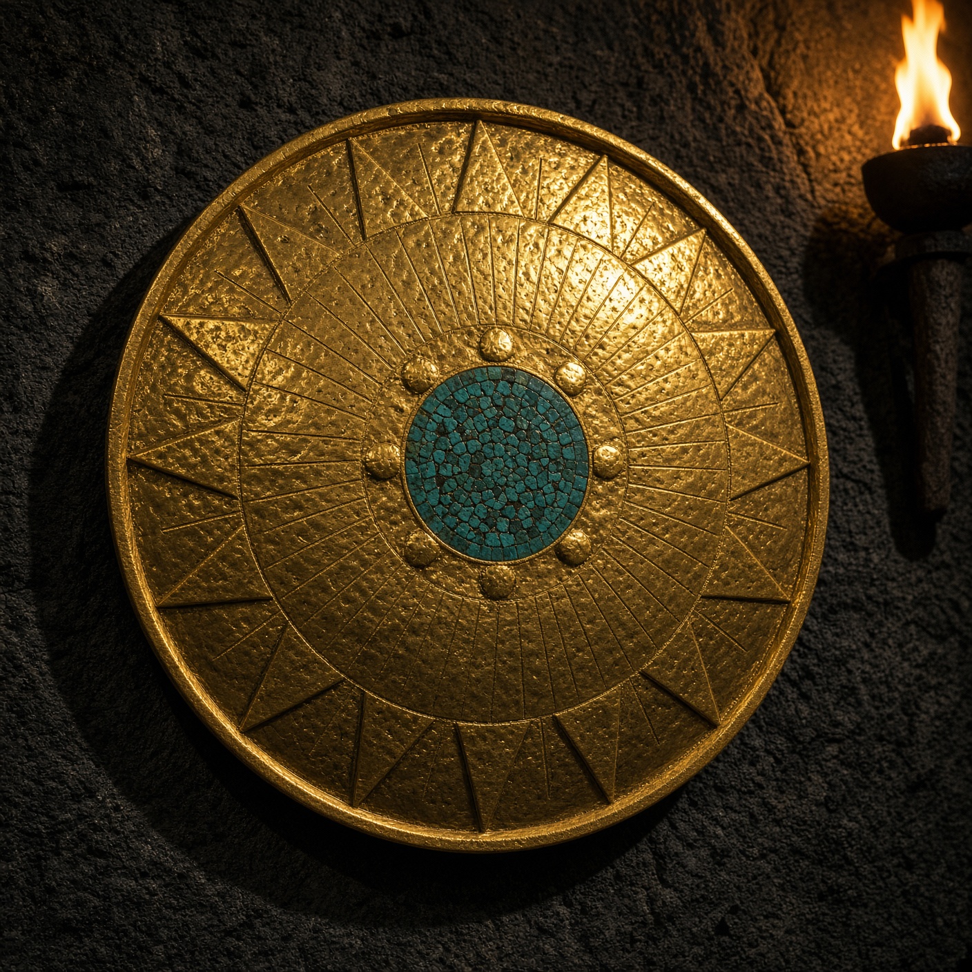 Teocuitlachimalli — Gold shield