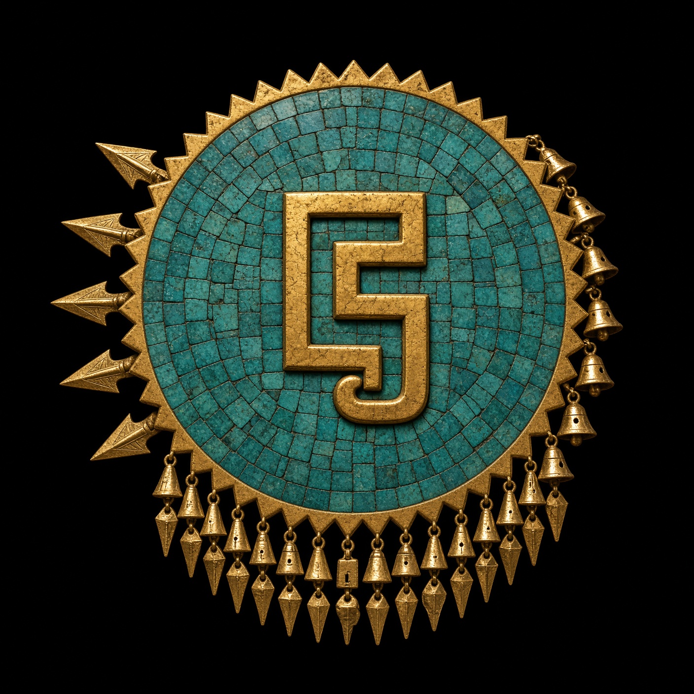Gold and turquoise mosaic